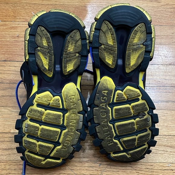 BALENCIAGA Women's Track Trainer Size 9 in Black Yellow Blue - Picture 9 of 9